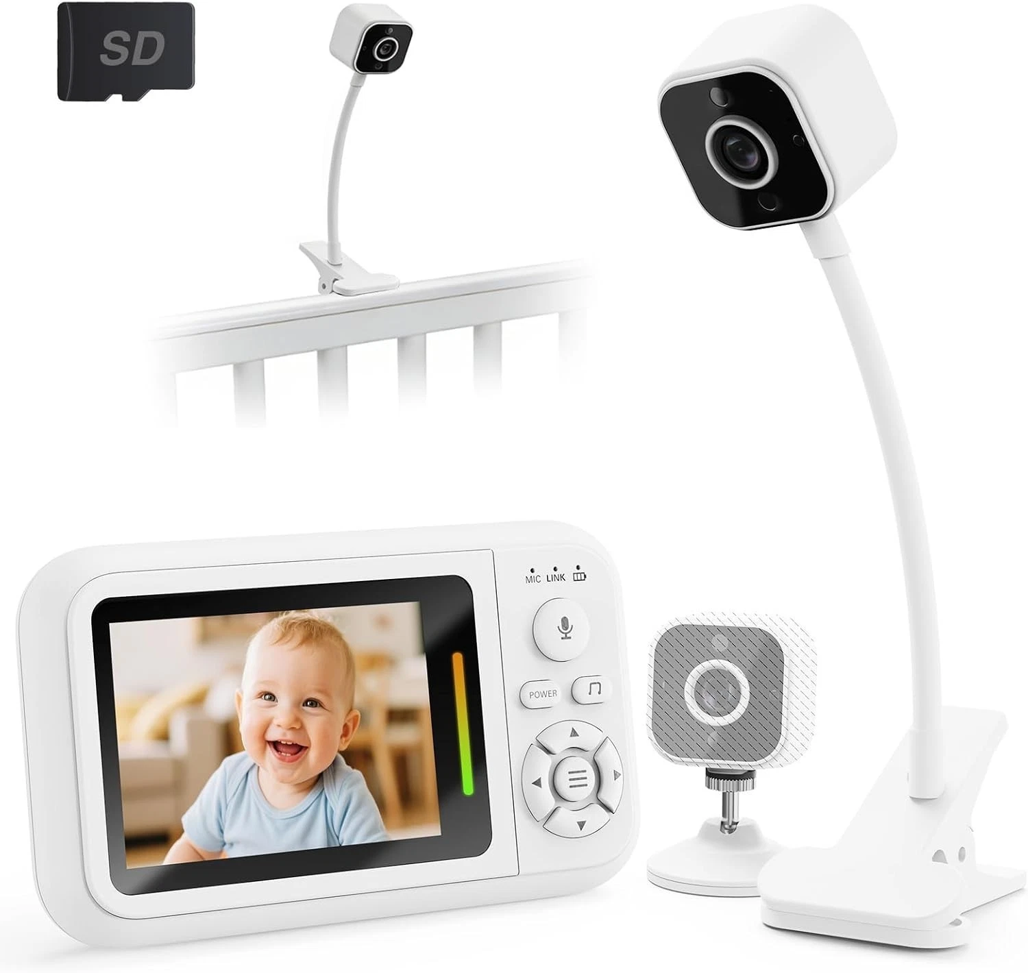 No WiFi Baby Monitor with Camera & Audio | 2.8" HD 1080P Screen, Night Vision