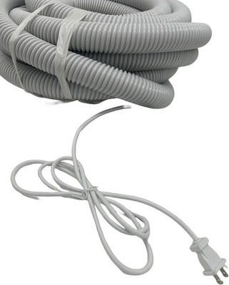 35' High Voltage Central Vacuum Hose w/ Pigtail Cord On Off Switch Crushproof