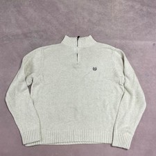 Vintage Chaps Knitted Jumper 1/4 Zip Knit Sweater With Embroidered Logo Men's Xl