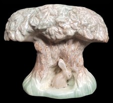 Vintage Sylva C No. 354 Ceramic Wall Pocket, Featuring a Rabbit Under a Tree