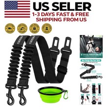 COOYOO 3-Piece Dog Seat Belt Set - Retractable Elastic Nylon Safety Belts