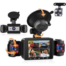 4 Kanal Dashcam Auto Vorne Hinten und Innen mit Akku 1080P Dash Cam Nachtsicht