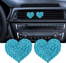 Heart Shaped Crystal Air Freshener Vent Clips, Bling Diffuser for Color: Blue