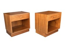 Pair of 1960s Danish Modern Teak Nightstands End Tables Restored Scandinavian