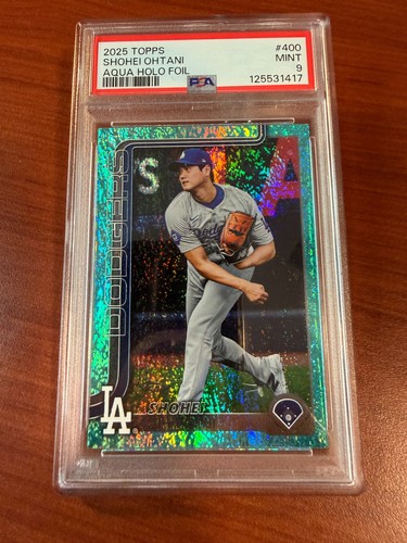 2025 Topps Series 2 Shohei Ohtani #400 Aqua Holo Foil PSA 9 Mint Dodgers