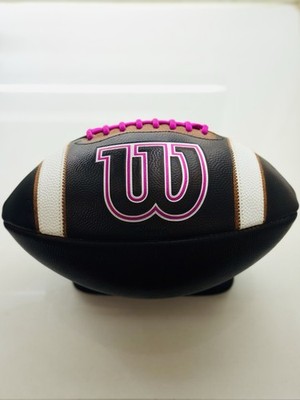 NCAA Wilson GST Leather Game Football - Fully Game Prepped(Pink