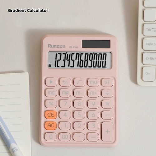 Eye-catching Candy Color Calculator With Ergonomic Non-slip Body And Solar