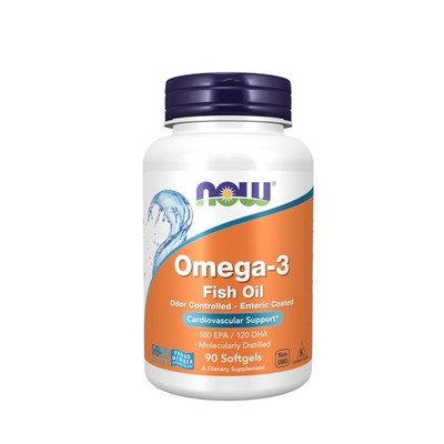 NOW Foods Omega 3 Fischöl | magensaftresistent beschichtet | 90 Weichkapseln
