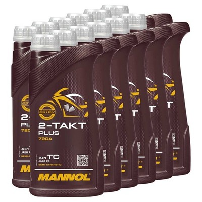 12x 1 Liter MANNOL Motoröl 2-Takt API TC für Aprilia Honda KTM Kawasaki Yamaha