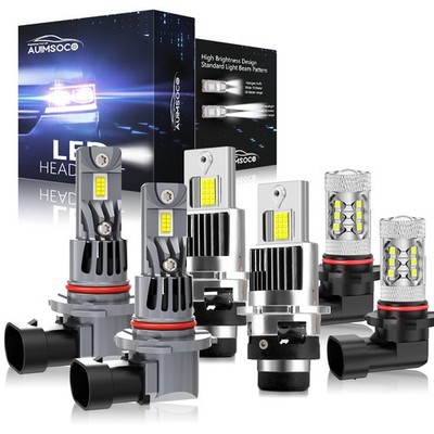 6x LED Headlight Kit Bulbs High Low Beam Combo Fog Light For Saab 9-2X 2005-2006