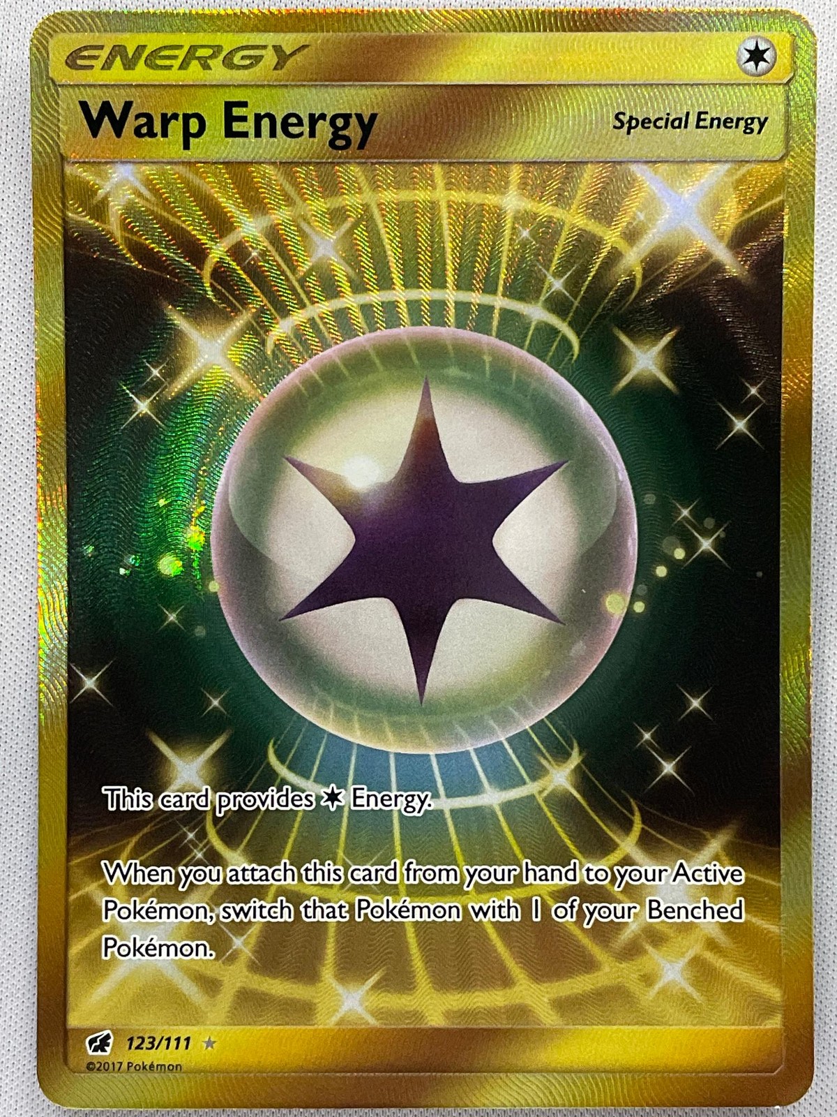 Warp Energy 123/111 Secret Rare Crimson Invasion Pokemon Holo Near Mint