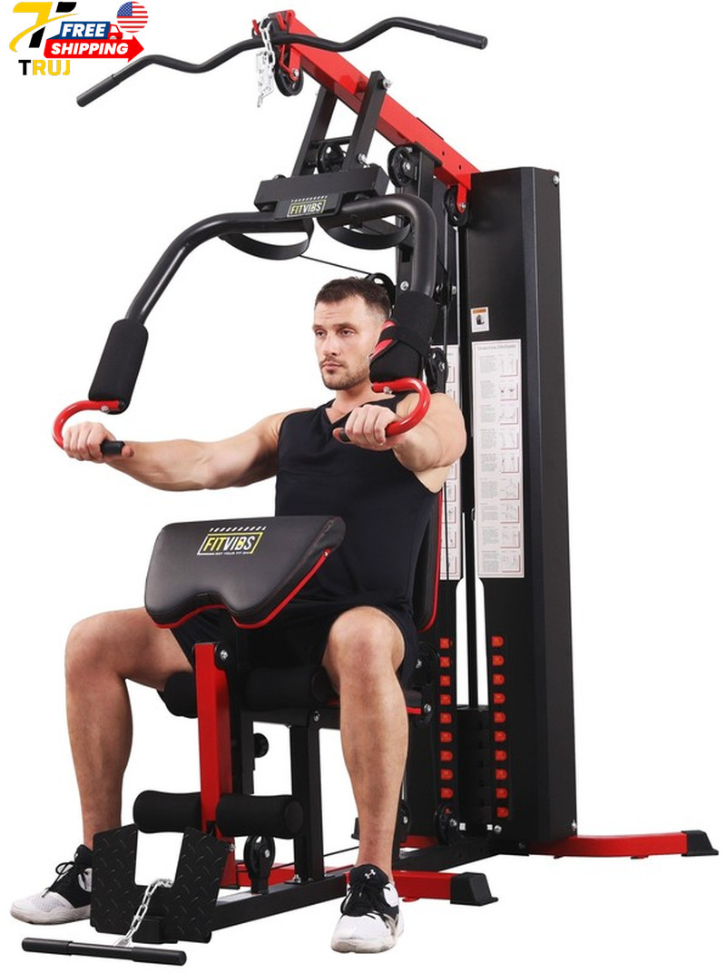 LX750 Multifunctional Full Home Gym System Workout Station with 122.5 Lbs Weight