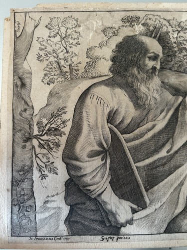 Pasqualini Giovanni Battista MOSE' LEGGE LE TAVOLE della LEGGE.Guercino 1630 - Imagen 4 de 11