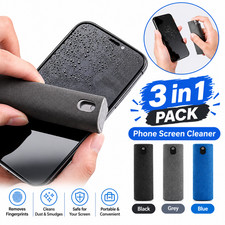2-in-1 Screen Cleaner Spray Microfiber Wipe, Phone Tablet, 3-Pack