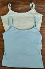 New York  Co Cami Tank Set Of 2 Size Medium Sage Green Blue Stretchy Adjustable