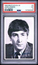 1964 TOPPS THE BEATLES B&W BLACK AND WHITE #2 JOHN LENNON 1ST SERIES PSA 5