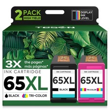 65XL Ink Cartridges High-Yield Replacement for HP Ink 65 XL HP65 HP 65 Ink Ca...