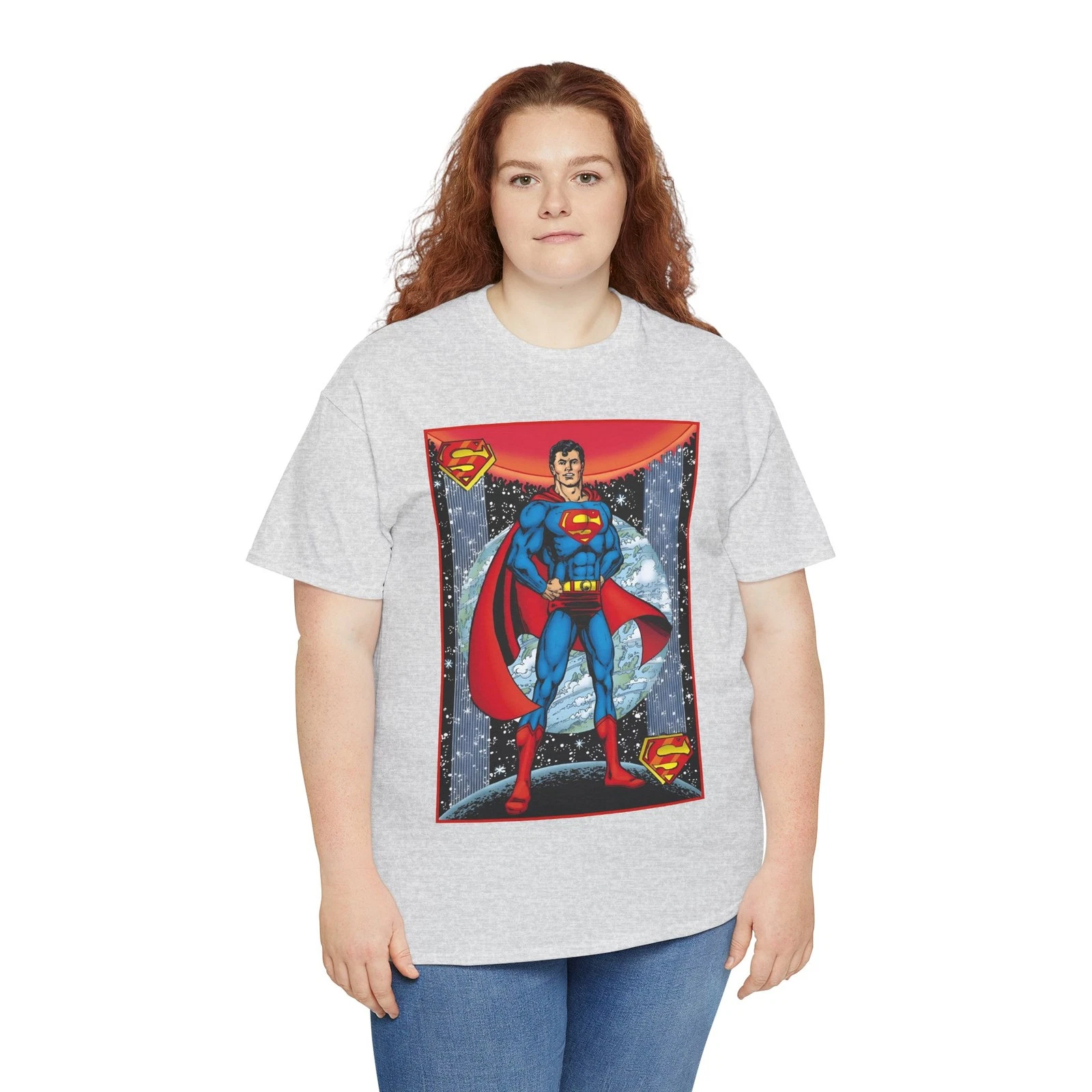 Superman T-Shirt - George Perez Justice League Postcard Art - DC Comics - 1980s