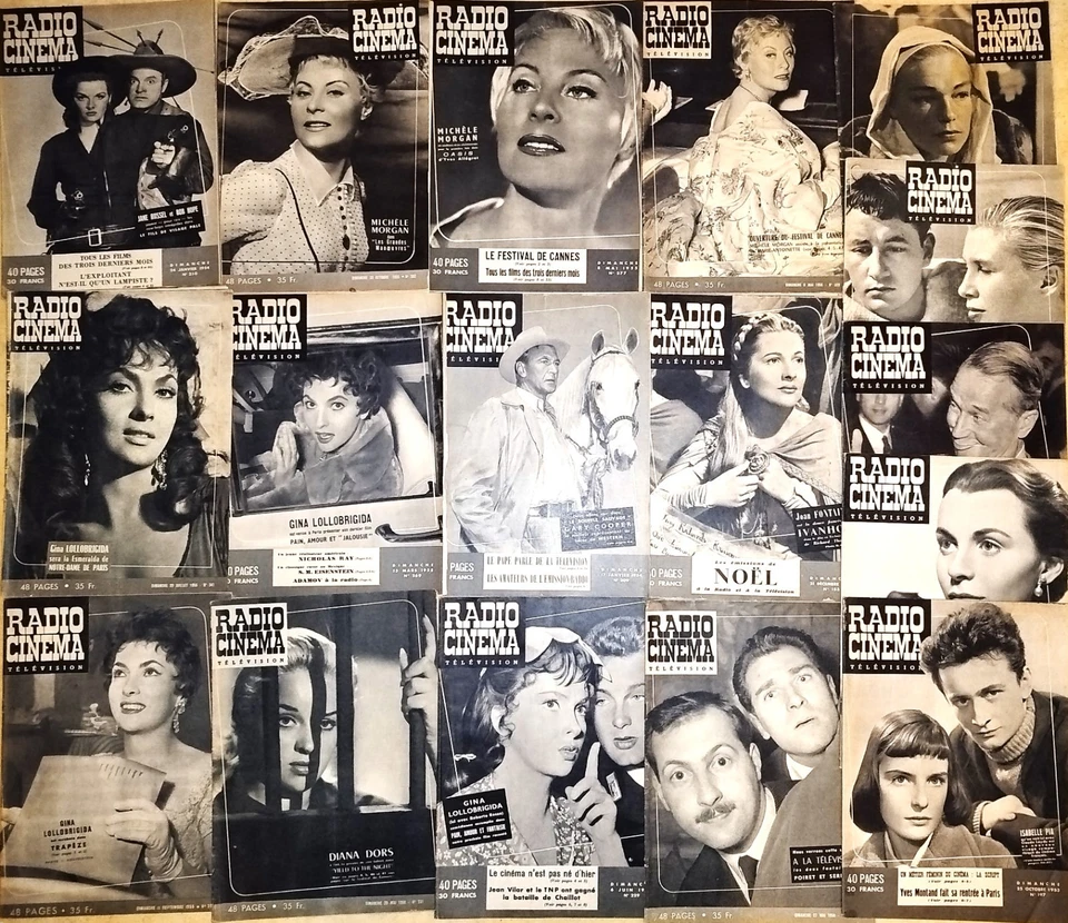 Lot 15 revues RADIO CINÉMA / Lollobrigida , Poiret, Serrault... 1952 à 1956 - Photo 1/1