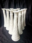Vtg Lot 10 Stars & Bars White Milk Glass Bud Vase Event Wedding Cottage Core 9"