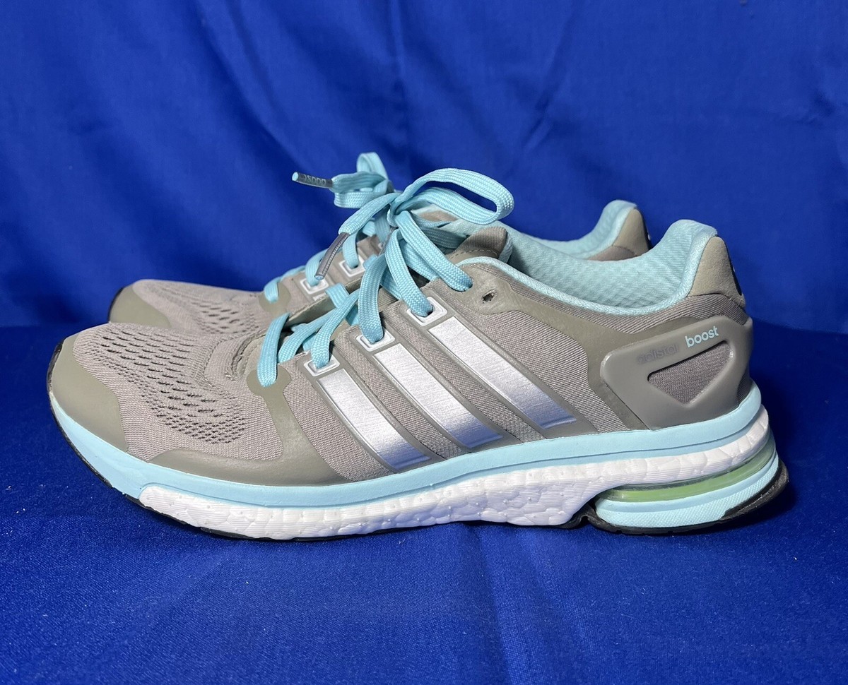 Adidas Womens Boost Techfit Running Shoes Size 8 ~ Taupe/ Mint (Light Blue)  | eBay