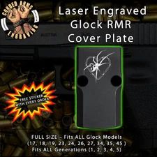 Black Widow - Laser Engraved RMR Cover Plate for Glock 19 17 23