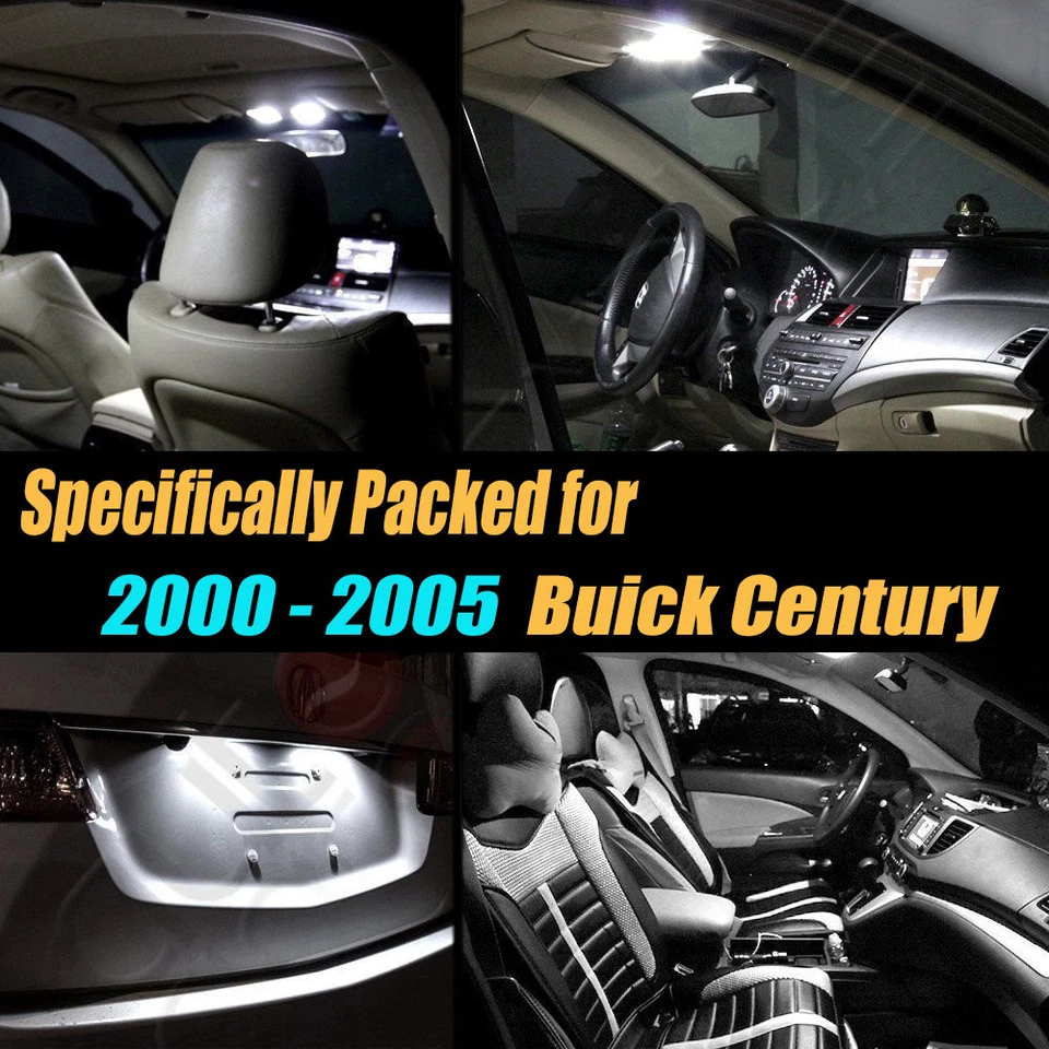 18Pc Super White Car Interior LED Light Bulb Kit for 2000-2005 Buick Century - Image 2 of 4
