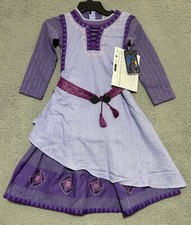 Disney Movie WISH Asha Princess Dress Cosplay Purple Stage Gown Suit Girls 5/6