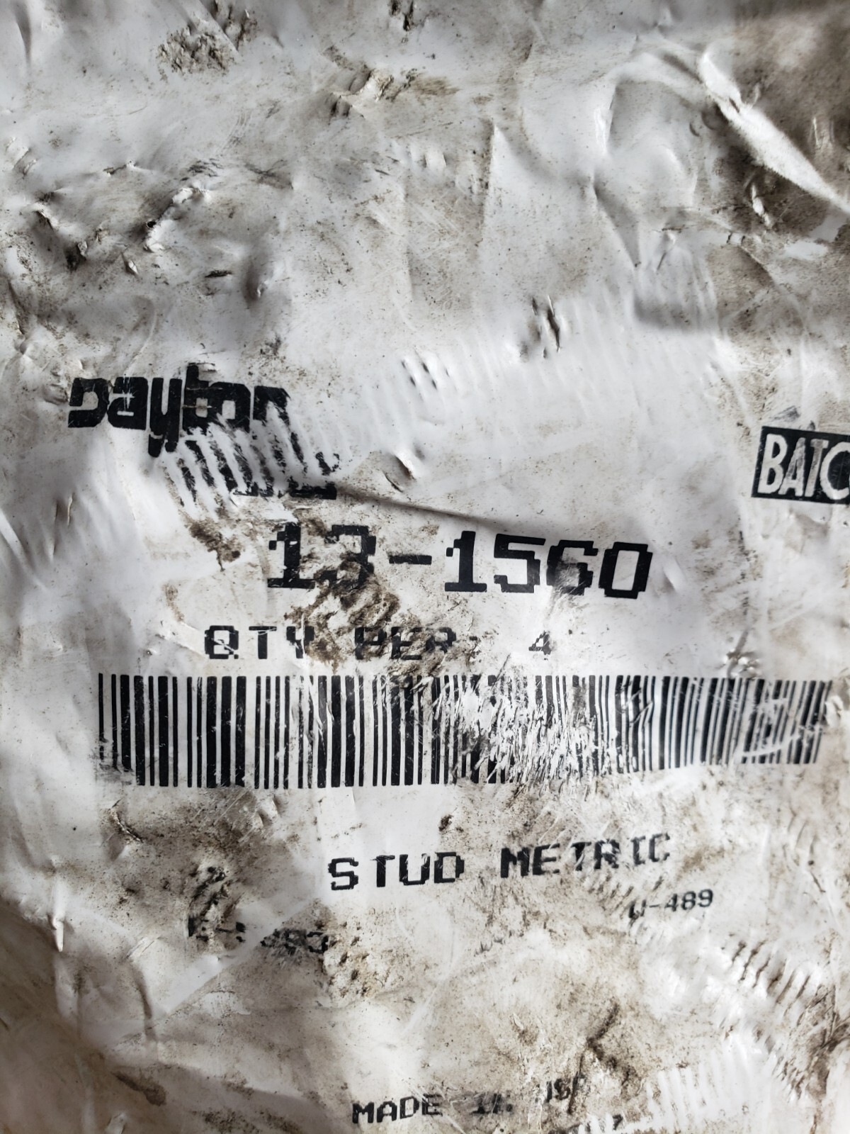 Dayton 131560 Metric Wheel Stud RH M22X1.5 Length 4.21 in (Pack of 4