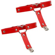 Thigh Garters Belt Adjustable Heart Leg Leather Garter with Buckle Anti-Slip ...