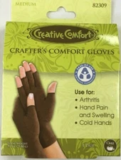 Creative Comfort Crafter's Comfort Gloves (Medium) 82309 New In Box