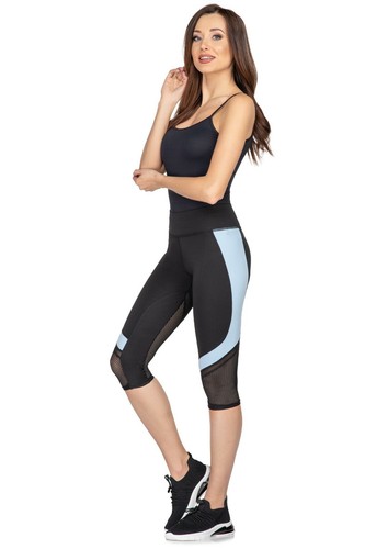 Women's High Waisted Sports Yoga Slim Fit Mesh Workout Fitness 3/4 Leggings HL56 - Picture 21 of 24