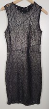 Parker Women's sz. L Black Lace Cut Out Sleeveless Sheath Dress