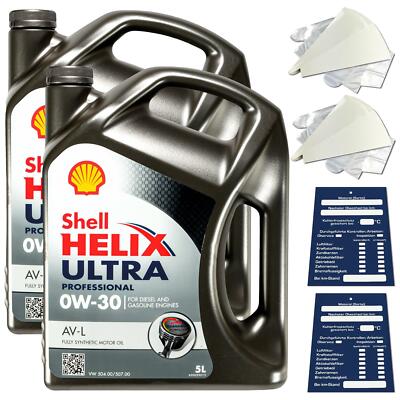 10 Liter Shell Helix Ultra Prof. AV-L 0W30 Motoröl Porsche C30 ACEA C3 SET