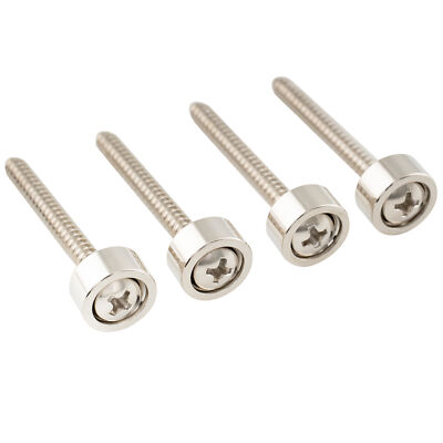 Musiclily Pro 4Pcs Nickel 12mm Steel Guitar Bass Neck Ferrule Joint Bushing Bolt