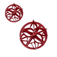 POINSETTIA SET OF 2 SIZES CONCHA COOKIE CUTTERS MEXICAN SWEET BREAD STAMP PR1762