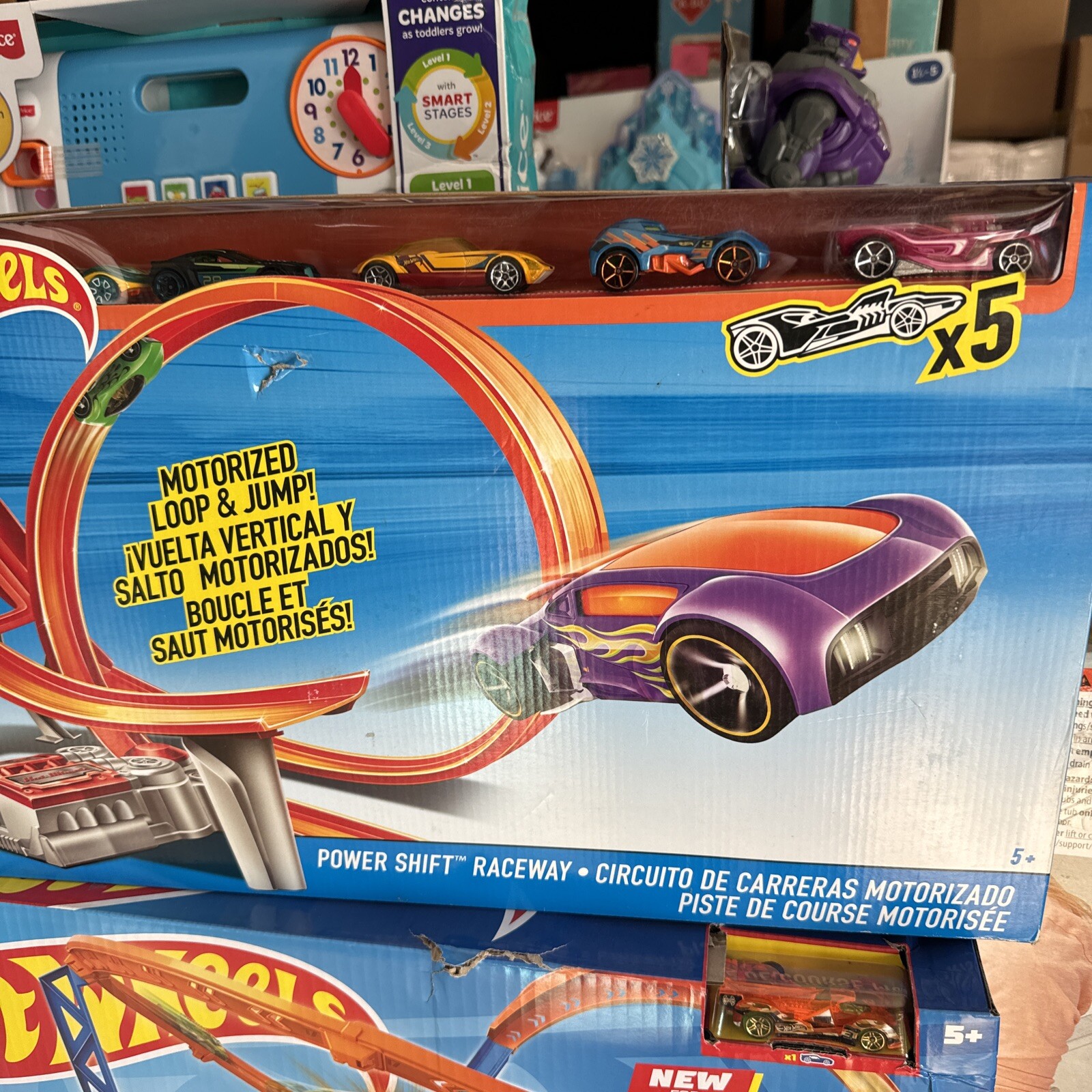 Power Shift Raceway Track Set - Car Styles May Vary-distress