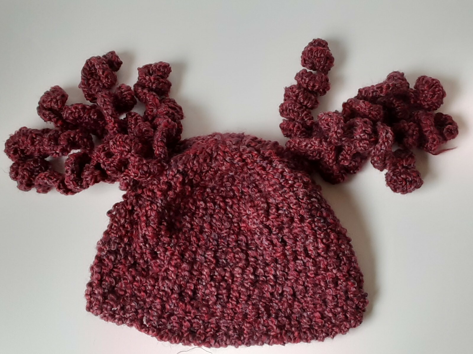 Hand Knit Unisex Soft Beanie Hat with Curls-image