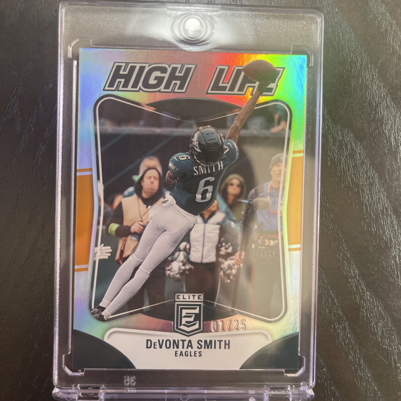 2023 Panini Donruss Devonta Smith Elite High Life Orange 1/25 First Off Print🔥