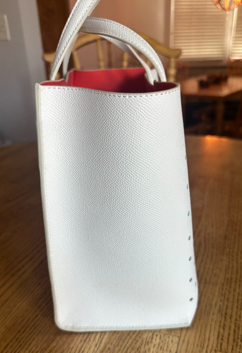 Furla Era Small Perforated Leather Tote Bag Handbag in White