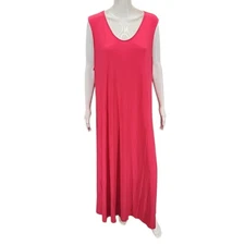 Attitudes by Renee Womens Como Jersey V-Neck Maxi Dresses 3X Plus Size Pink