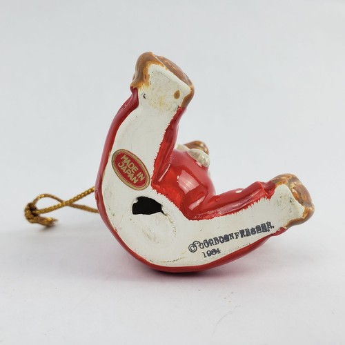 Vintage Gordon Fraser 1984 Ceramic Teddy Bear Red Clown Christmas Ornament - Picture 5 of 10