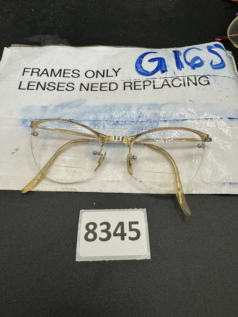 Vintage 1/10 12KGF GF Gold Tone Top Rim Frames Eyeglasses Shuron 
