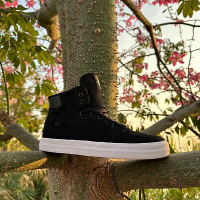 Supra Men's Supra Vaider Black/white canvas Shoes（thin）