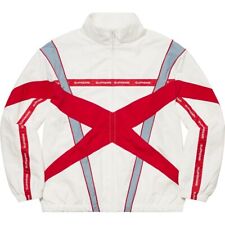 Supreme Spellout Track Jacket White Red  Size Large Dead Stock