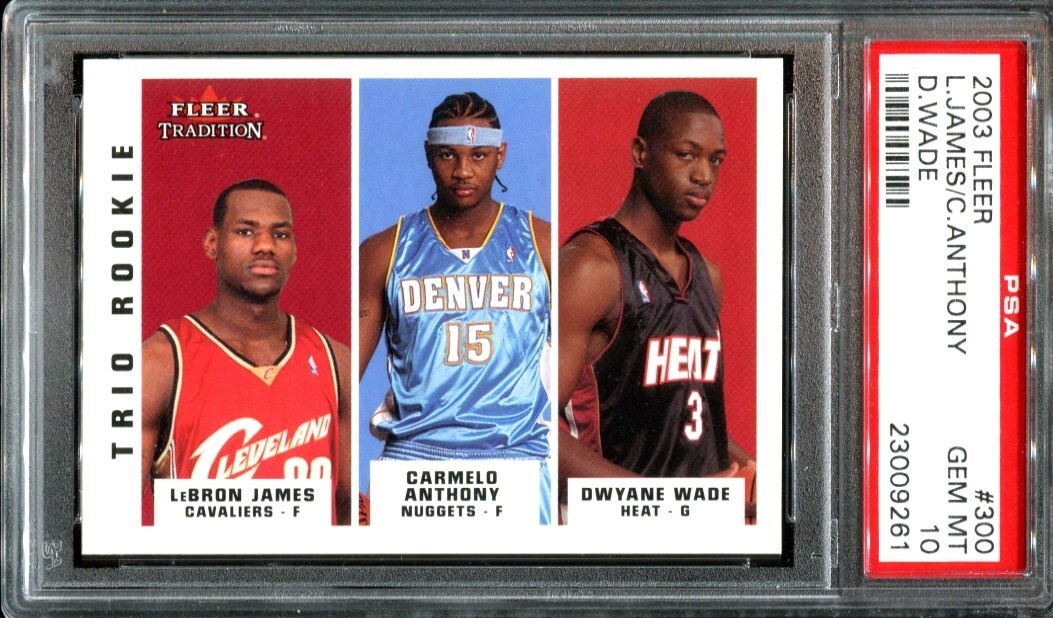 LeBron James 2003 Fleer Tradition #300 Trio Rookie (w/C. Anthony