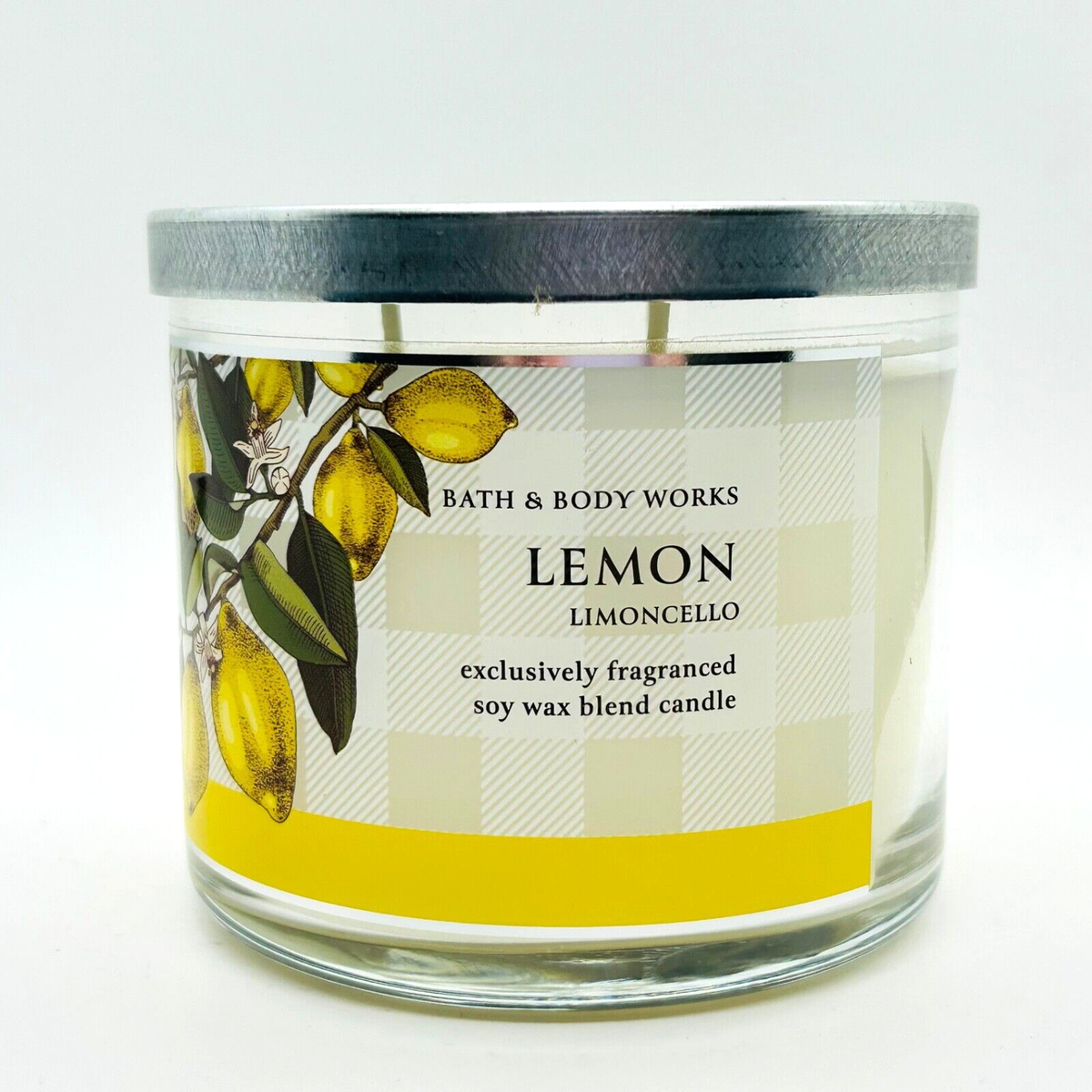 Bath & Body Works Lemon LIMONCELLO Scented 3 Wick Large Candle