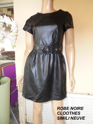 Robe Cintrée Noir/rouge/gris Taille 36/38 | Occasion En Très Bon état | Style Mi-long