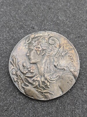 Vintage Art Nouveau .925 Sterling Silver Flore Lady Brooch