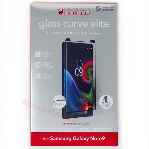 ZAGG Samsung Galaxy Note9 Screen Protector InvisibleShield Glass Curve Elite - Picture 1 of 3